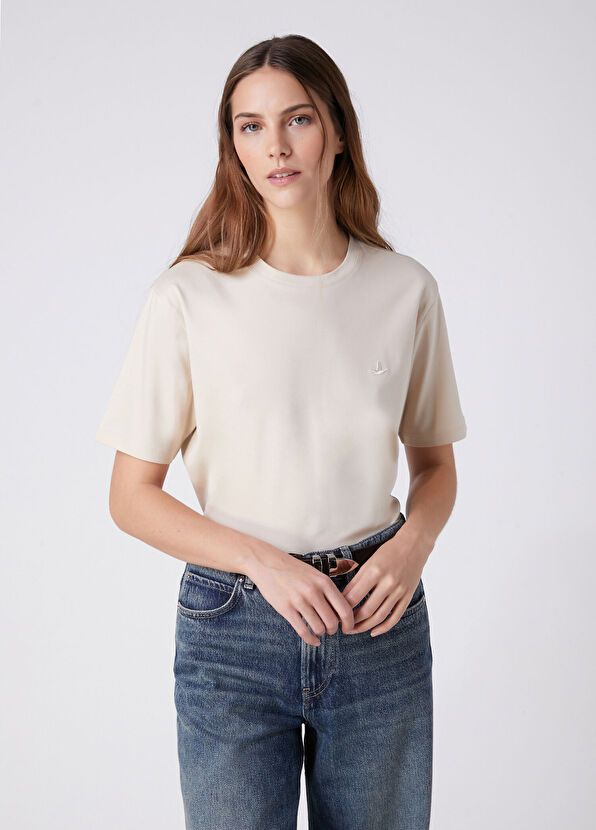 Beymen Club Beige Basic T-Shirt - 4