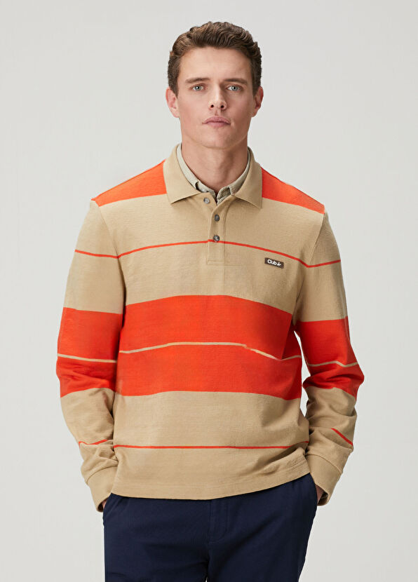 Beymen Club Mink Comfort Fit Striped Polo T-Shirt - 2