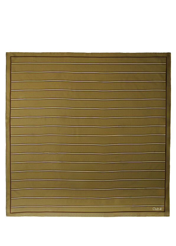 Beymen Club Haki İnce Çizgili İpek Eşarp - 1