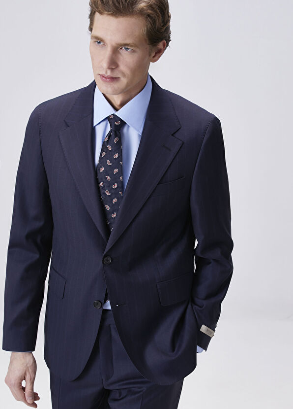 Drop 7 Lacivert Yün Takım Elbise - Görsel 3