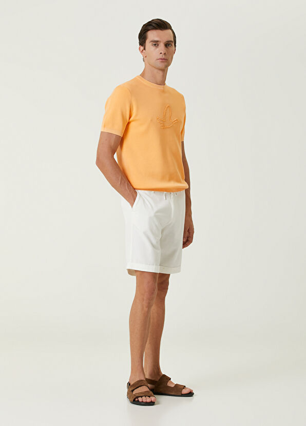 Beymen Club Turuncu Kuş Kontürlü Kısa Kollu Kazak - 4