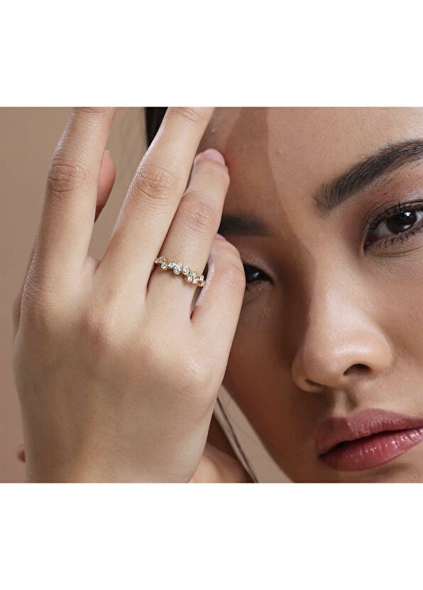 Mov Diamond Petite Pırlanta 14 Ayar Altın Kadın Yüzük - 2