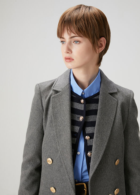 Beymen Club Lacivert Gri Çizgili Triko - 3