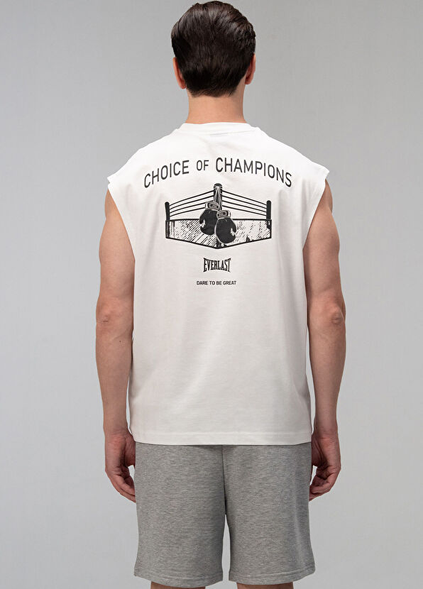 Everlast Choice Of Champs Comfort Fit Beyaz Kısa Kolsuz Erkek T-shirt - 4