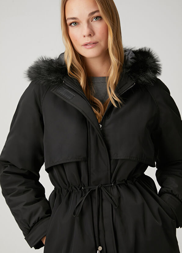 Beymen Club Siyah Kapüşonlu Mont - 2