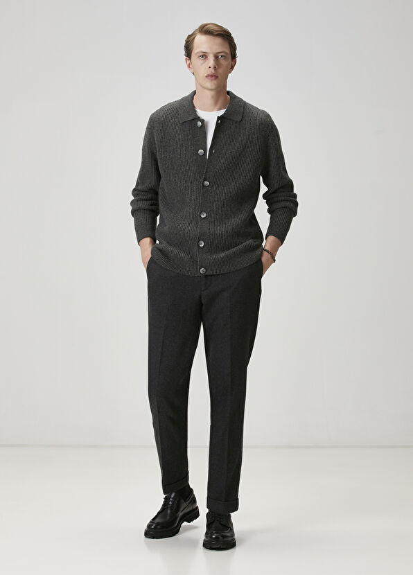 Beymen Club Gri Melanj Kaşmir Karışımlı Triko Hırka - 2