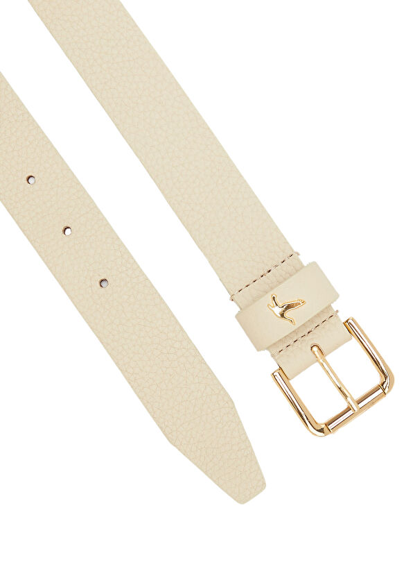 Beymen Club Ecru Leather Belt - 2