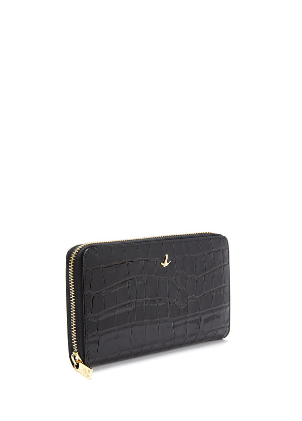 Beymen Club Black Crocodile Texture Women's Leather Wallet - 2