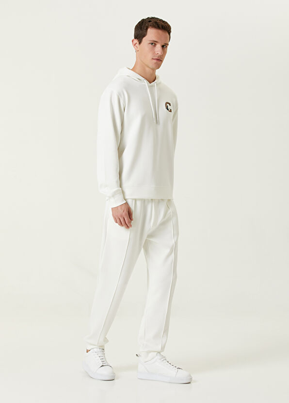 Beymen Club Beyaz Kapüşonlu Kazlı Logo Detaylı Sweatshirt - 3