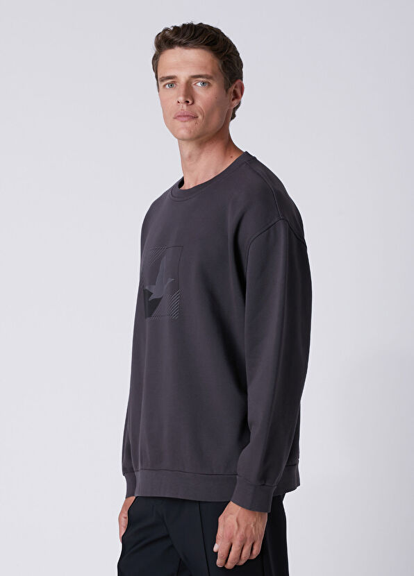 Beymen Club Comfort Fit Antrasit Kaz Logolu Sweatshirt - 4