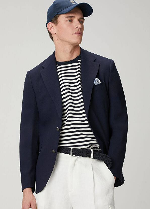 Beymen Club Lacivert İnce Yün Crepe Blazer Ceket - 2