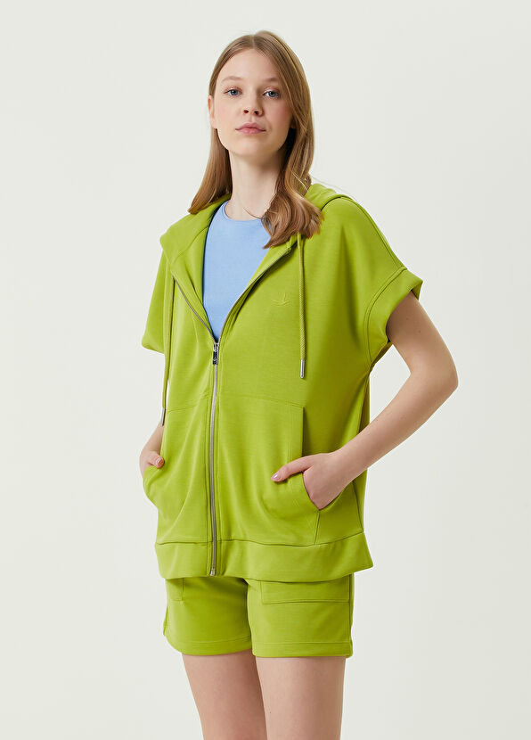 Beymen Club Yeşil Kapüşonlu Fermuarlı Sweatshirt - 1