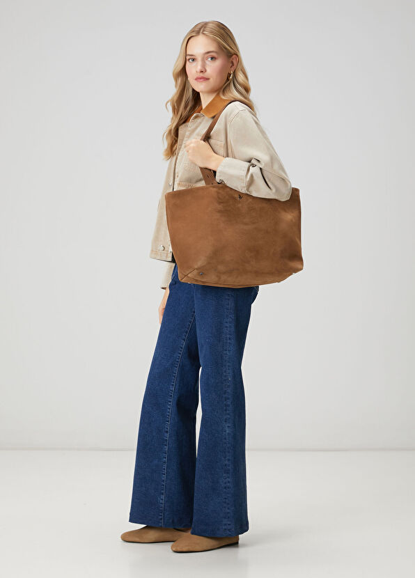 Beymen Club Mink Double Strap Women's Suede Bag - 2