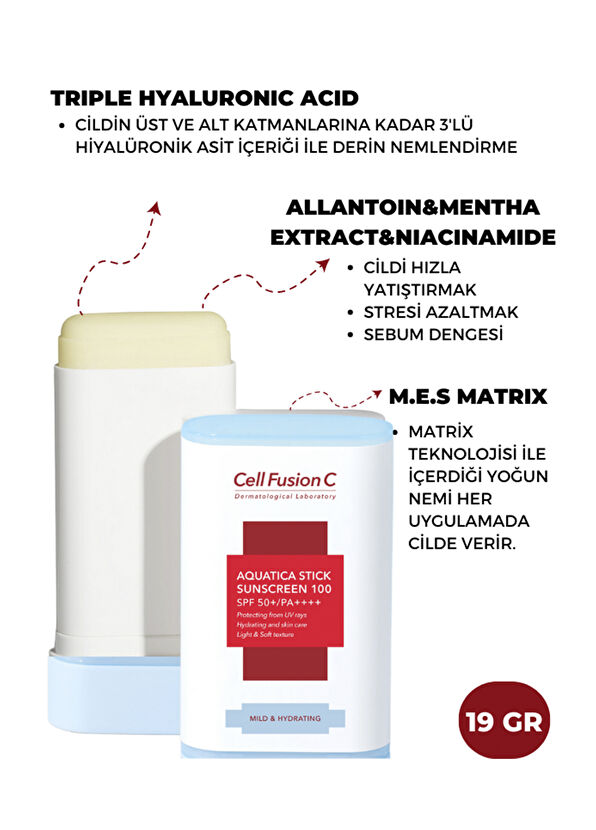 Cell Fusion C Aquatıca Stick SPF50 +  Güneş Kremi 19 gr - 3