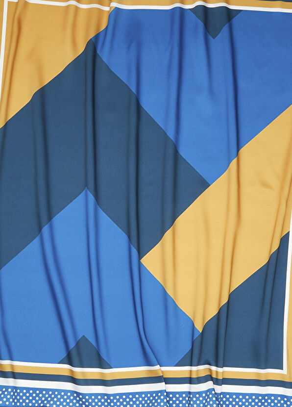 Beymen Club Mavi Sarı Kadın Twill Eşarp - 2