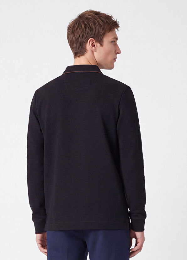 Beymen Club Comfort Fit Dark Navy Ottoman Polo Sweatshirt - 4