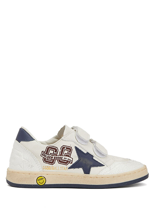 Golden Goose Ball Star Mavi Beyaz Unisex Çocuk Deri Sneaker - 1