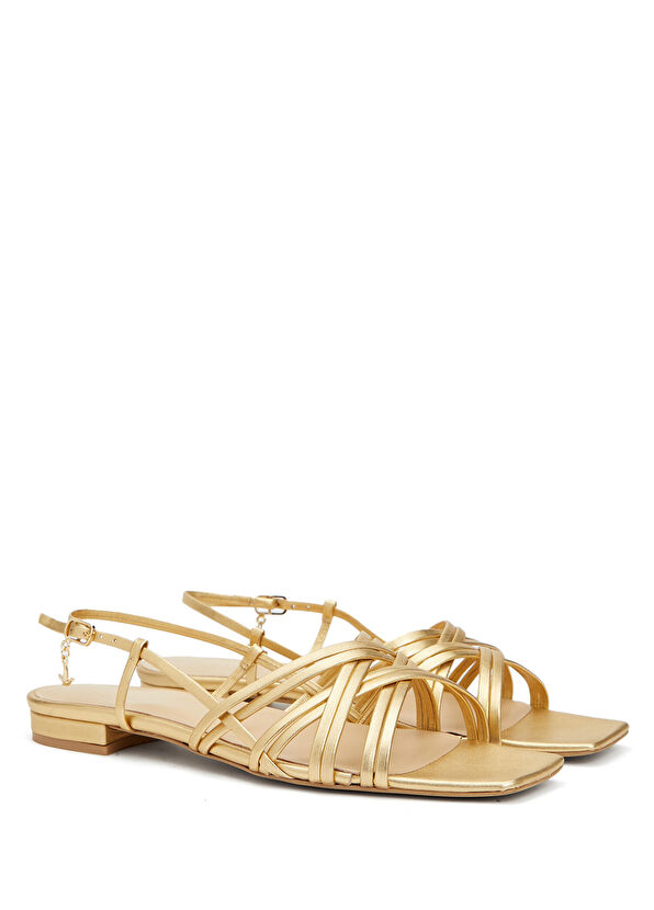 Beymen Club Gold Women's Leather Sandals - 2