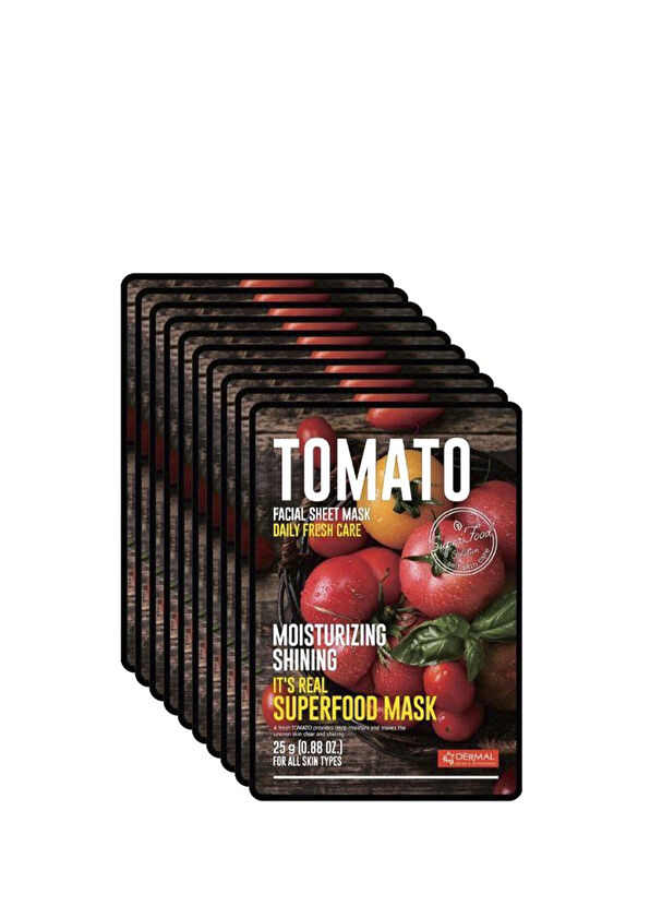 Dermal Tomato Shine and Moisture Tomato Face Mask 10 x 25 gr - 1
