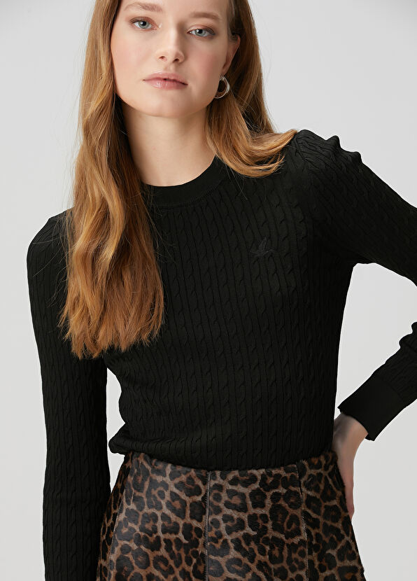 Beymen Club Siyah Saç Örgü Kazak - 2