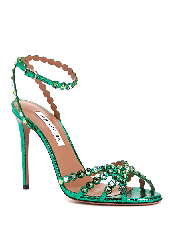 Tequila Yeşil Kadın Deri Sandalet - Görsel 3