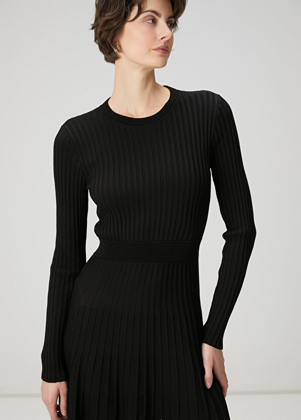 Beymen Club Siyah Midi Triko Elbise - 2