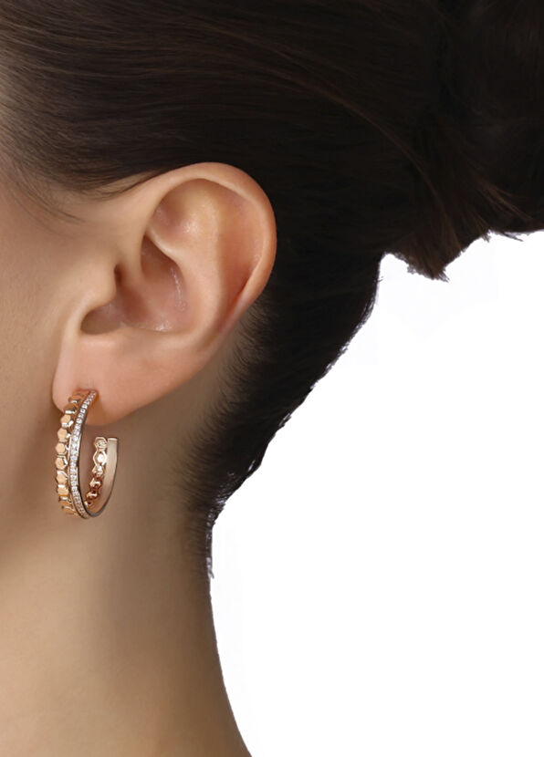 Bee Goddess Honeycomb Medium Kadın Altın Küpe - 4