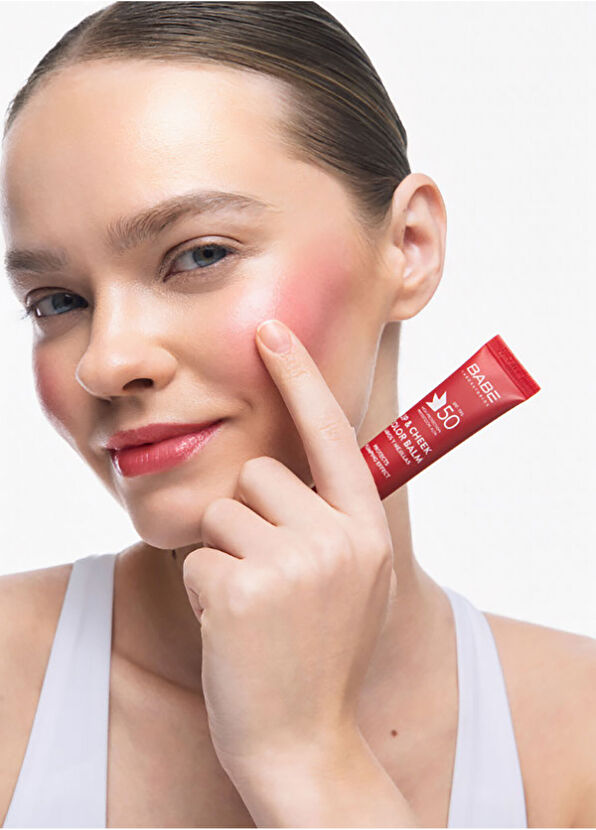 Babe Laboratorios Lip Cheek Balm Cherry Vişne SPF50 Dudak ve Yanak Balmı  20 ml - 3