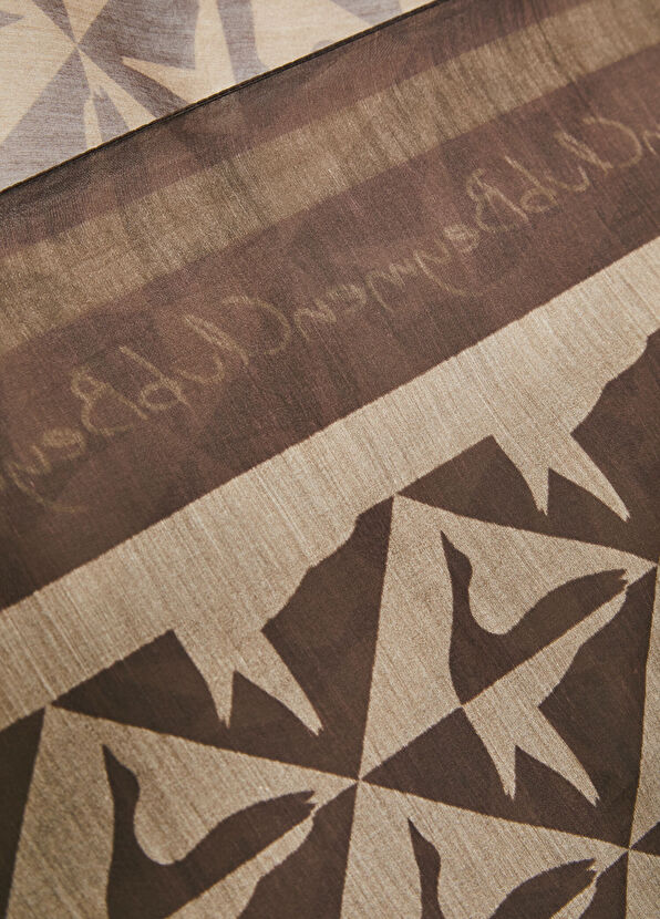 Beymen Club Brown Club Monogram Women's Cotton Silk Shawl - 2