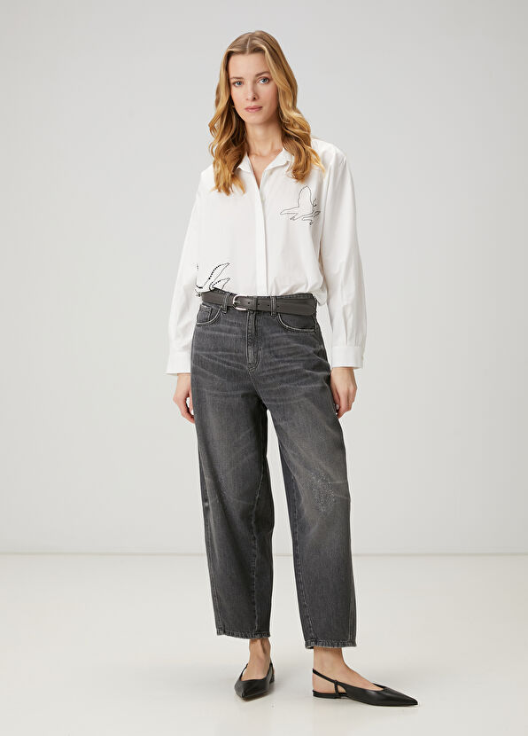 Beymen Club Kırık Beyaz Taşlı Logolu Gömlek - 3