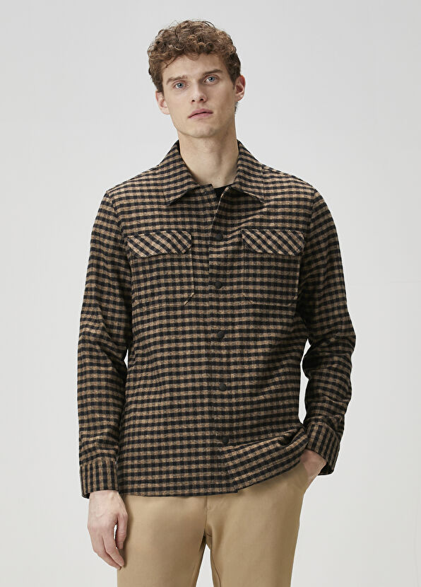 Beymen Club Black Brown Gingham Patterned Overshirt - 1
