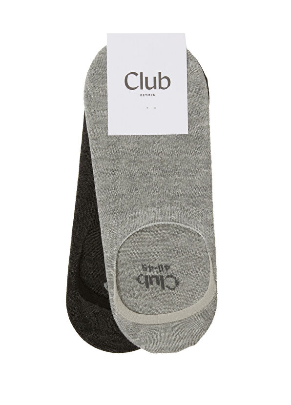 Beymen Club Grey Anthracite Men's Bamboo Socks Set - 1