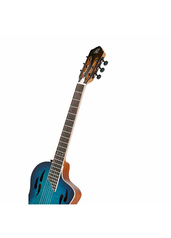 Ortega TourPlayer Deluxe RTPDLX- FMA Blue Burst Elektro Klasik Gitar - 2