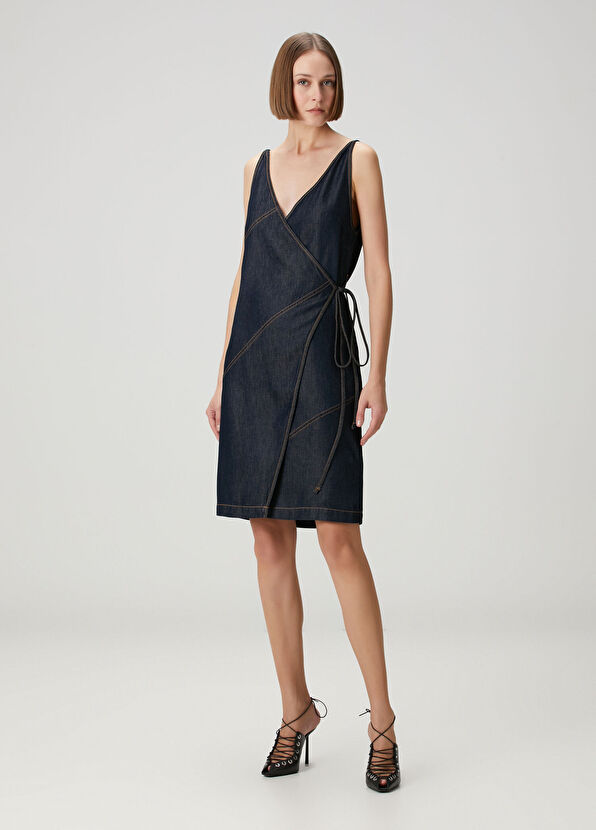 IRO Rania Dark Navy Midi Denim Dress - 2