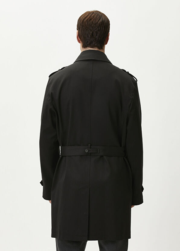 Beymen Club Black Epaulette Overcoat - 4