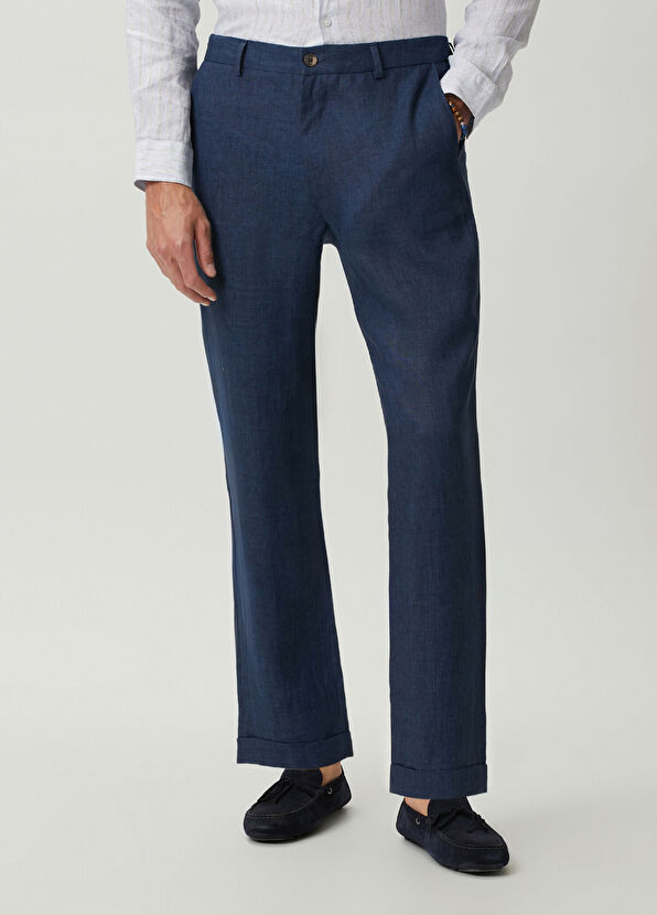 Beymen Club Lacivert Keten Pantolon - 2