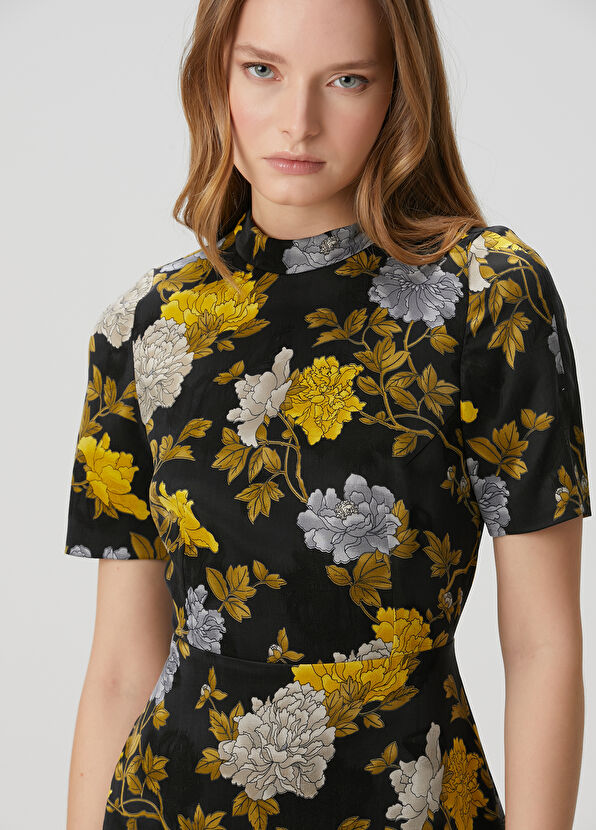 Beymen Club Black Patterned Mini Dress - 2