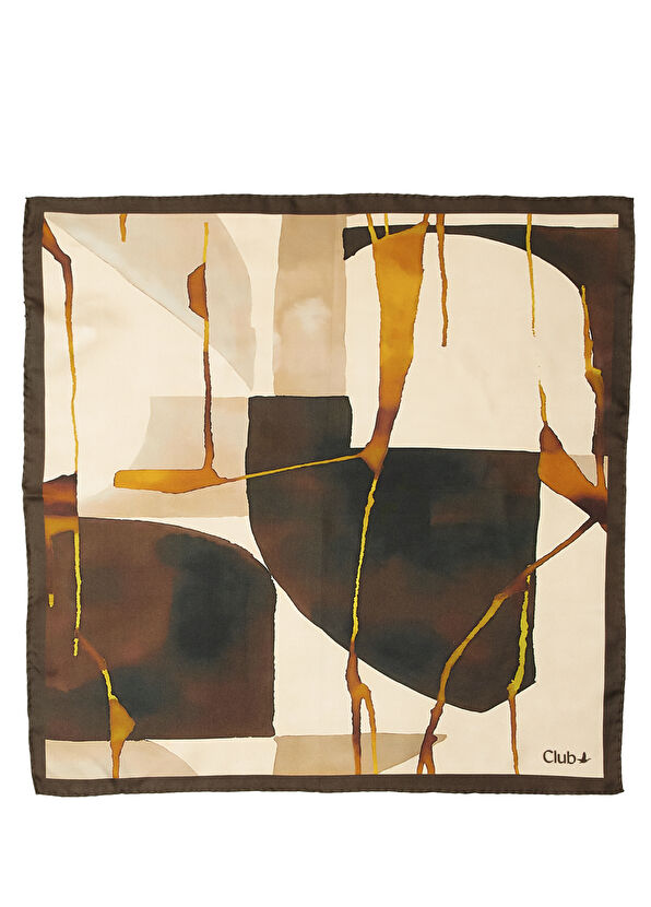 Beymen Club Bej Desenli İpek Eşarp - 3