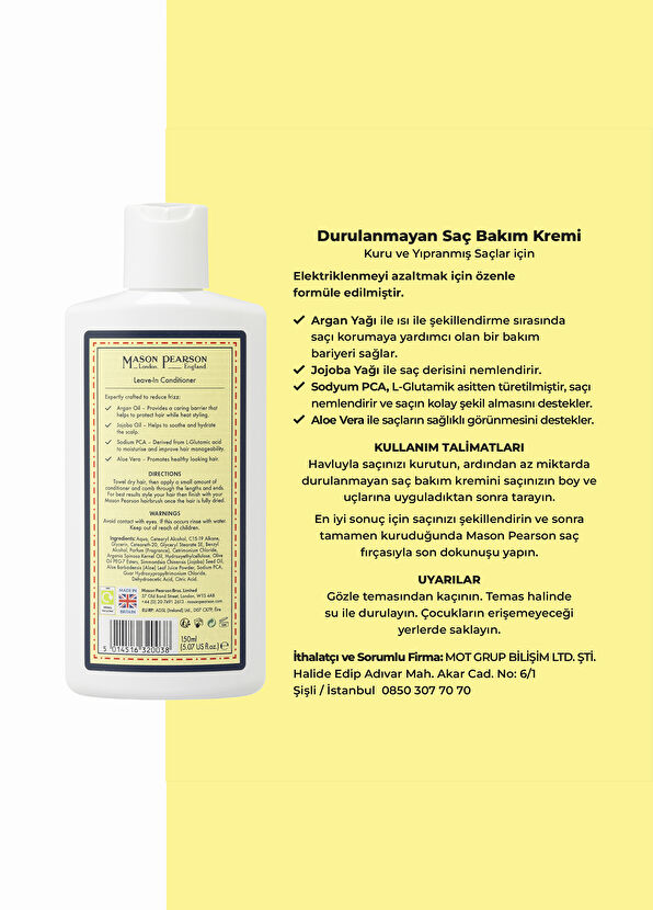 Mason Pearson Moisturizing & Nourishing Leave-In Conditioner for All Hair Types 150 ml - 2