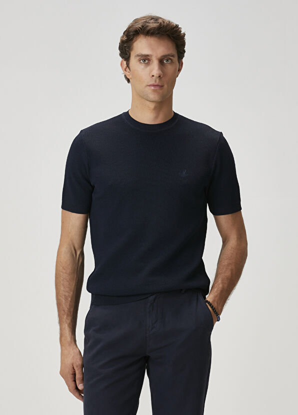 Beymen Club Lacivert Kısa Kollu Kazak - 1