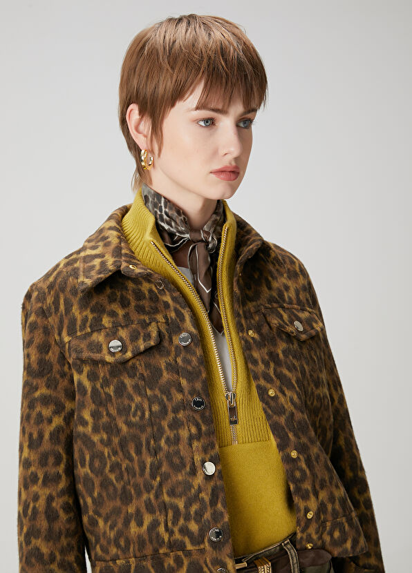 Beymen Club Khaki Leopard Print Jacket - 3