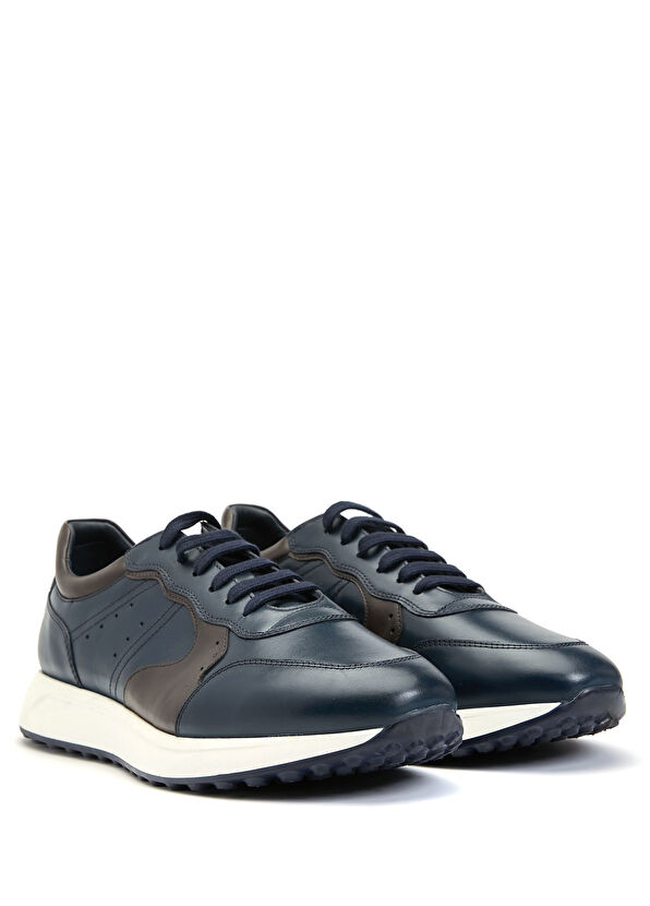 Beymen Club Navy Blue Mens Leather Sneakers - 2