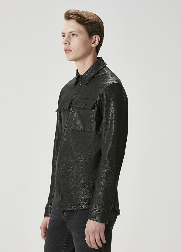 Beymen Club Siyah Deri Gömlek - 4