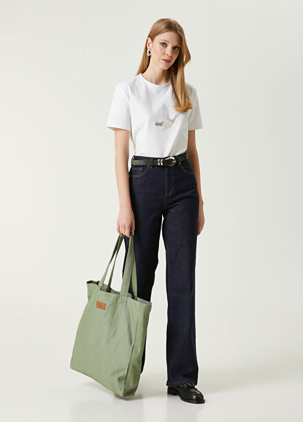 Beymen Club Beyaz Hotfix Logolu T-shirt - 3