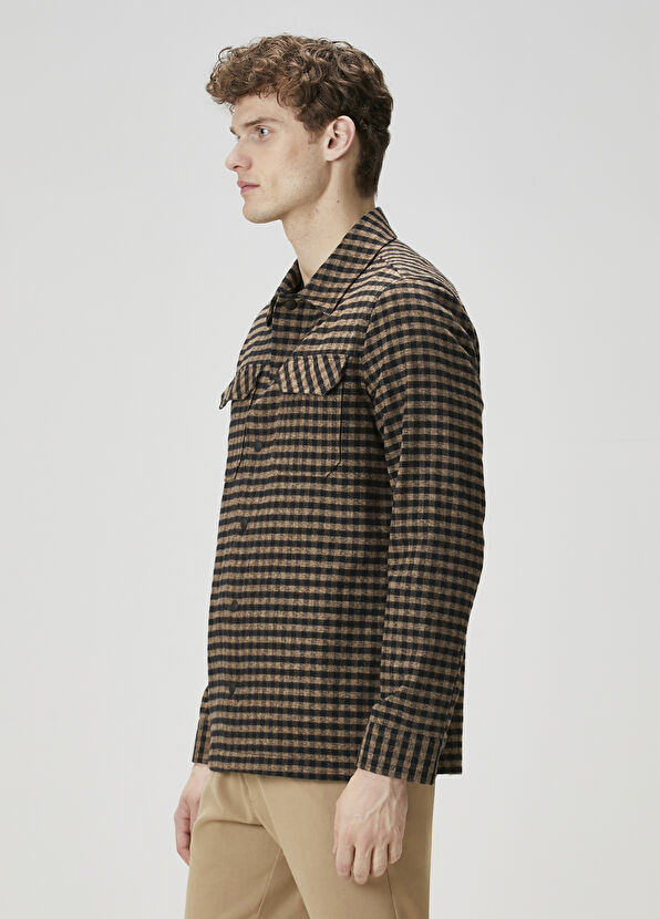 Beymen Club Black Brown Gingham Patterned Overshirt - 2