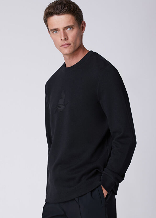 Beymen Club Comfort Fit Black Goose Artwork Long Sleeve Tshirt - 2