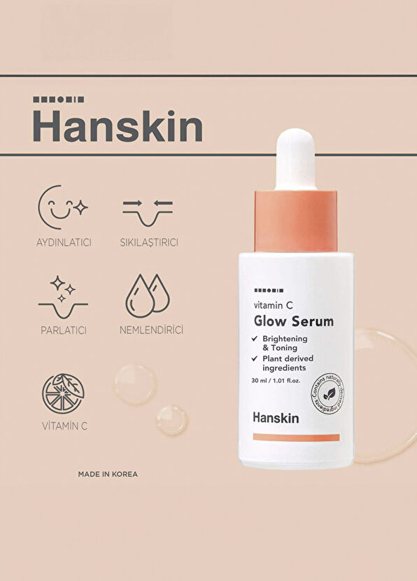 Hanskin Vitamin C Glow Serum C Vitaminli Aydınlatıcı Leke Giderici Cilt Serumu 30 ml - 2