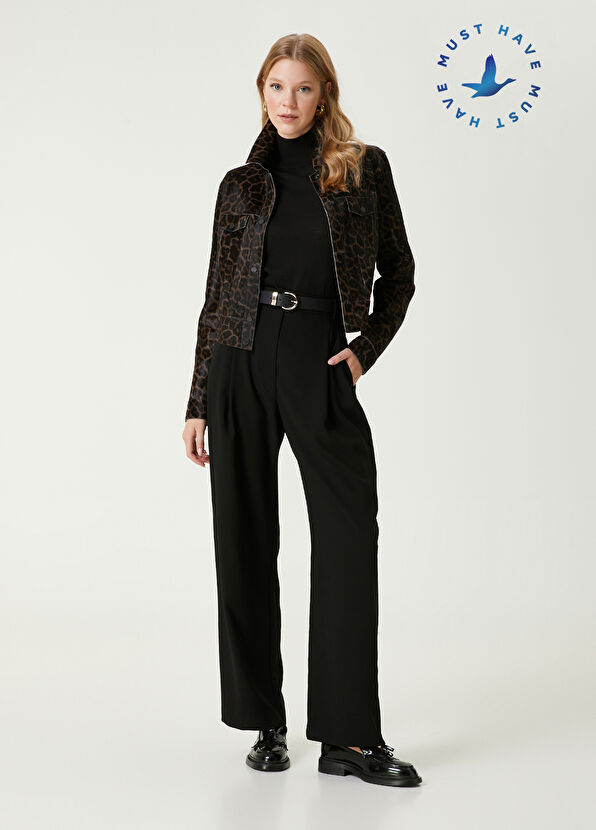 Beymen Club Siyah Krep Palazzo Pantolon - 1