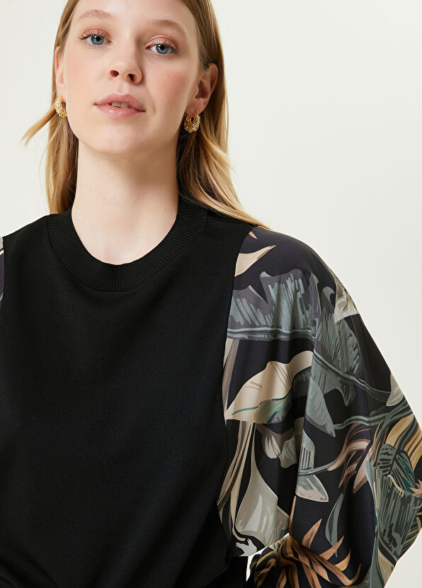 Beymen Club Siyah Desenli İpek Garnili Kazak - 4