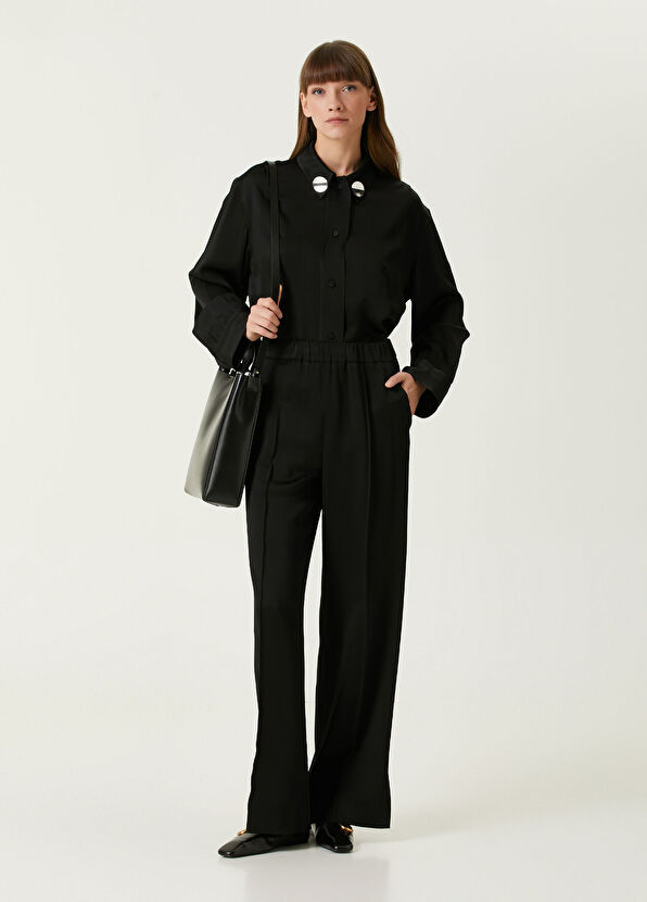 Jil Sander Siyah Wide Leg Pantolon - 1